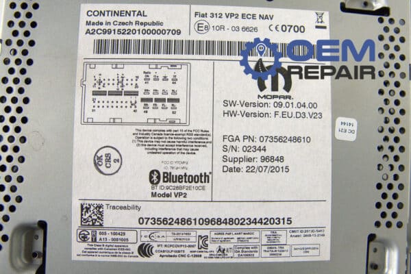 Fiat 500 312 VP2 07356248610 top oemrepair